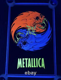Vintage 90's Metallica Ying Yang Heavy Metal Blacklight 34.5x22 Poster 1997