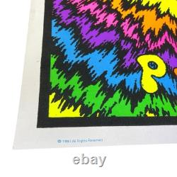 Vintage 90's Peace Bus 23x35 Tie-Dye Blacklight 1997 Poster Original