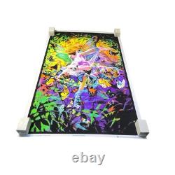 Vintage 90's Revelation 23x35 Fairy Butterflies Flocked Blacklight Poster 1999