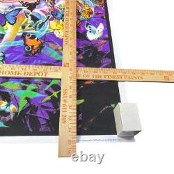 Vintage 90's Revelation 23x35 Fairy Butterflies Flocked Blacklight Poster 1999