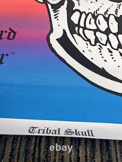 Vintage 90's Wizard Wear RARE 1996 Tribal Skull Blacklight Poster 23x35 USA