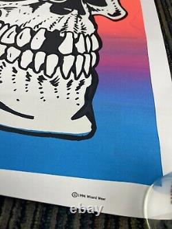 Vintage 90's Wizard Wear RARE 1996 Tribal Skull Blacklight Poster 23x35 USA