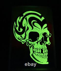 Vintage 90's Wizard Wear RARE 1996 Tribal Skull Blacklight Poster 23x35 USA