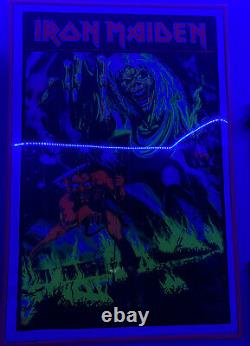 Vintage 90s Iron Maiden Number of the Beast Blacklight Poster VERY RARE