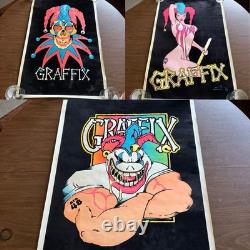 Vintage 90s Ultra RARE Graffix Bong 420 Glow Industries Black Light Posters