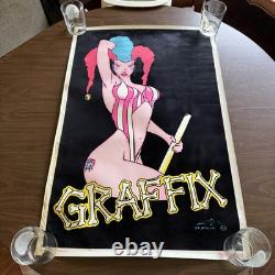 Vintage 90s Ultra RARE Graffix Bong 420 Glow Industries Black Light Posters