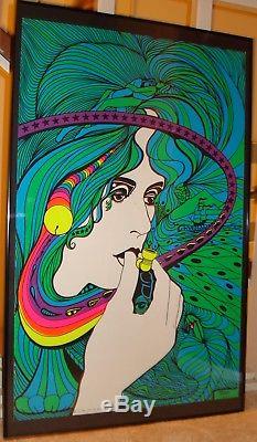 Vintage ACID QUEEN blacklight poster Grace Slick pipe Pro Arts 1970 MINT NOS