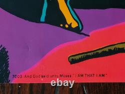Vintage AND GOD SAID UNTO MOSES, I AM THAT I AM Blacklight Poster 1971 Third Eye