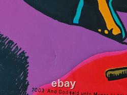Vintage AND GOD SAID UNTO MOSES, I AM THAT I AM Blacklight Poster 1971 Third Eye