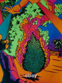 Vintage AND GOD SAID UNTO MOSES, I AM THAT I AM Blacklight Poster 1971 Third Eye