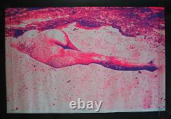 Vintage APHRODITE blacklight poster woman sun beach Funky Features 1970 NOS