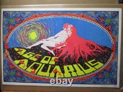 Vintage Age of Aquarius black light Poster 1970 19449