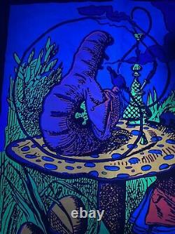 Vintage Alice & Wonderland Blacklight Canvas 27x 22 Opticz Tapestry Poster