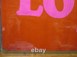 Vintage All you need is LOVE black light Poster 1970's 19621