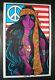 Vintage American Gypsy Girl Blacklight Poster Hippie Beautiful Peace 1970 Nos