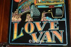 Vintage BlackLight felt Poster 1970s LOVE VAN conversion psychedelic man cave