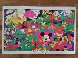 Vintage Black Light Disney Wally Wood Art Orgy Sex Drugs Psychedelic Poster