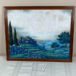 Vintage Black Light Jesus Christ On Donkey City Scape Picture 17 x 21