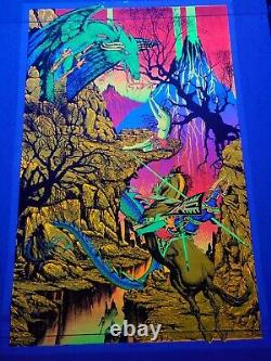 Vintage Black Light Poster 1970 St. George and the dragon