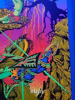 Vintage Black Light Poster 1970 St. George and the dragon