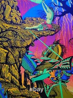 Vintage Black Light Poster 1970 St. George and the dragon