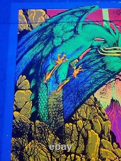 Vintage Black Light Poster 1970 St. George and the dragon