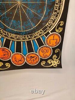 Vintage Black Light Poster 1970's Horoscope Zodiac Signs Insanity Chicago III