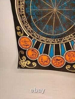Vintage Black Light Poster 1970's Horoscope Zodiac Signs Insanity Chicago III