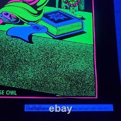 Vintage Black Light Poster 1973 Wise Owl Petagno One Stop Posters Los Angeles