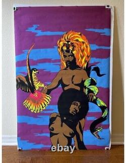 Vintage Black Light Poster Afro King 1972 Pro Arts Ohio USA