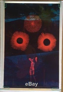 Vintage Black Light Poster Anima Mercury East Totem West Psychedelic Satty 1970