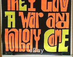 Vintage Black Light Poster Anti-War Peace Suppose they gave a war nobody came