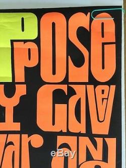 Vintage Black Light Poster Anti-War Peace Suppose they gave a war nobody came