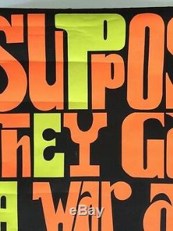 Vintage Black Light Poster Anti-War Peace Suppose they gave a war nobody came