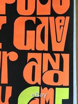 Vintage Black Light Poster Anti-War Peace Suppose they gave a war nobody came