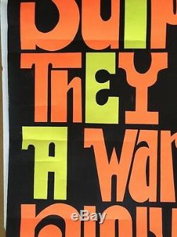 Vintage Black Light Poster Anti-War Peace Suppose they gave a war nobody came