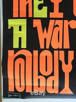 Vintage Black Light Poster Anti-War Peace Suppose they gave a war nobody came
