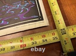 Vintage Black Light Poster Butterfly Jaguar Cat Wildlife Art USA Psychedelic 70s