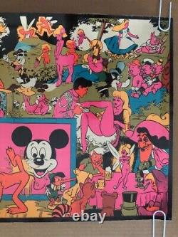 Vintage Black Light Poster Disney Pin-up Wally Wood Orgy Sex Drugs Original Mail