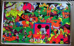 Vintage Black Light Poster Disney Pin-up Wally Wood Orgy Sex Drugs Psychedelic