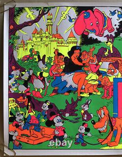 Vintage Black Light Poster Disney Pin-up Wally Wood Orgy Sex Drugs Psychedelic