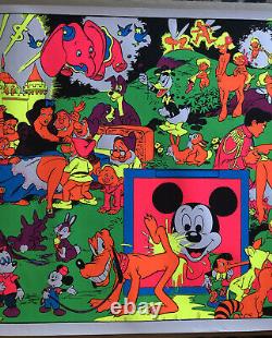 Vintage Black Light Poster Disney Pin-up Wally Wood Orgy Sex Drugs Psychedelic