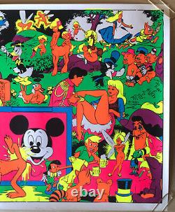 Vintage Black Light Poster Disney Pin-up Wally Wood Orgy Sex Drugs Psychedelic