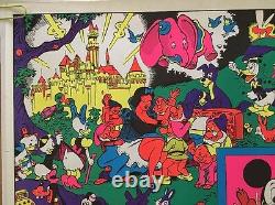 Vintage Black Light Poster Disney Pin-up Wally Wood Orgy Sex Drugs Psychedelic