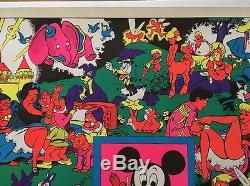 Vintage Black Light Poster Disney Pin-up Wally Wood Orgy Sex Drugs Psychedelic