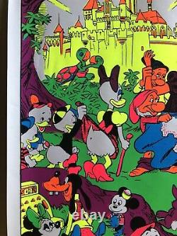 Vintage Black Light Poster Disney Pin-up Wally Wood Orgy Sex Drugs Psychedelic