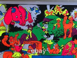 Vintage Black Light Poster Disney Pin-up Wally Wood Orgy Sex Drugs Psychedelic