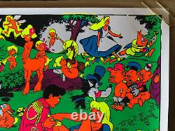 Vintage Black Light Poster Disney Pin-up Wally Wood Orgy Sex Drugs Psychedelic