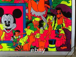 Vintage Black Light Poster Disney Pin-up Wally Wood Orgy Sex Drugs Psychedelic