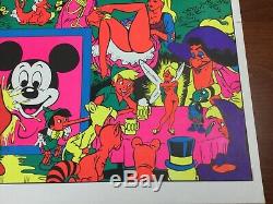 Vintage Black Light Poster Disney Wally Wood Design Orgy Sex Drugs Psychedelic